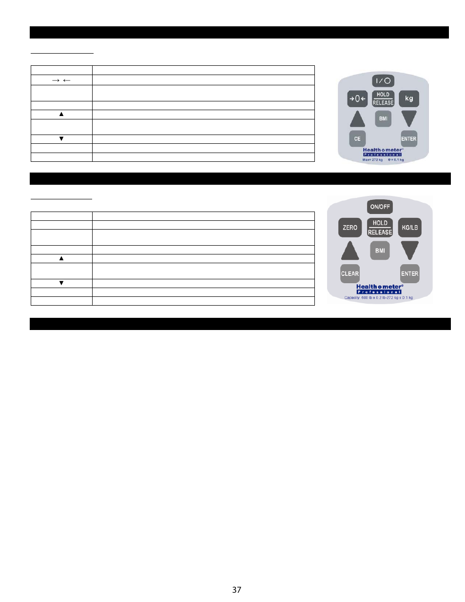 Funcionamento das balanças, Manutenção, Instruções de funcionamento (cont.) | Instruções de funcionamento, Manutenção e limpeza, Modelos kg, Modelos kl | Welch Allyn Health-o-Meter Professional Scales - User Manual User Manual | Page 38 / 132