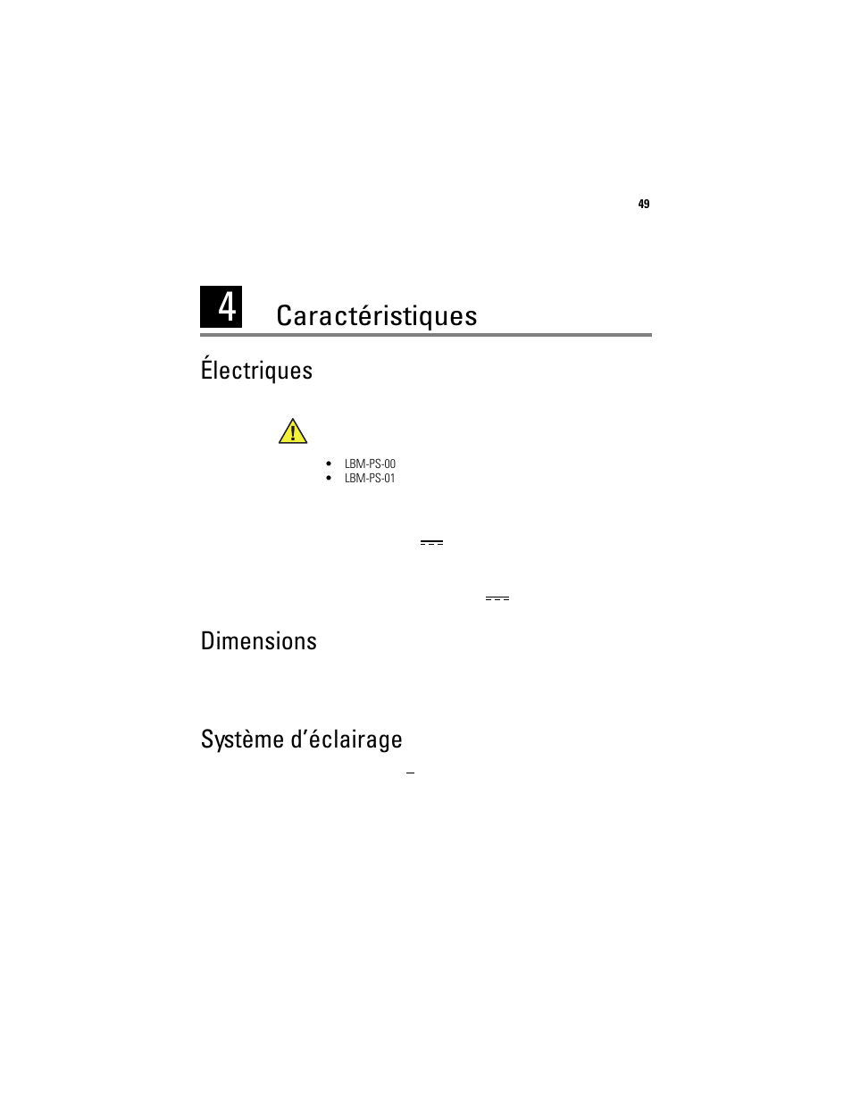 Caractéristiques, Électriques, Dimensions | Système d’éclairage, Électriques dimensions système d’éclairage | Welch Allyn Solarc Light Source - User Manual User Manual | Page 51 / 240