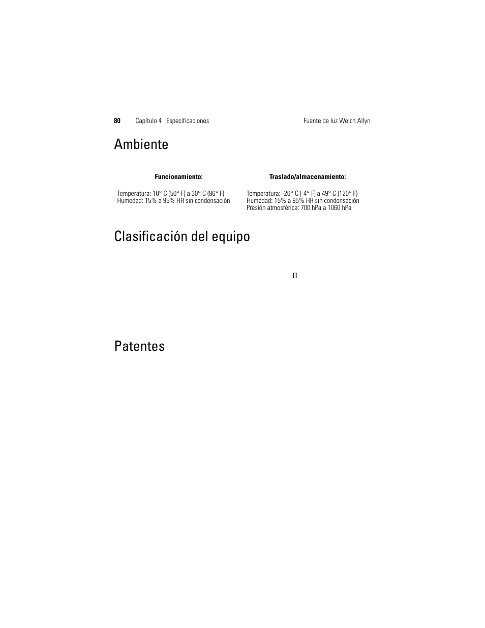 Ambiente, Clasificación del equipo, Patentes | Ambiente clasificación del equipo patentes, Ambiente clasificación del equipo | Welch Allyn Solarc Light Source - User Manual User Manual | Page 82 / 240