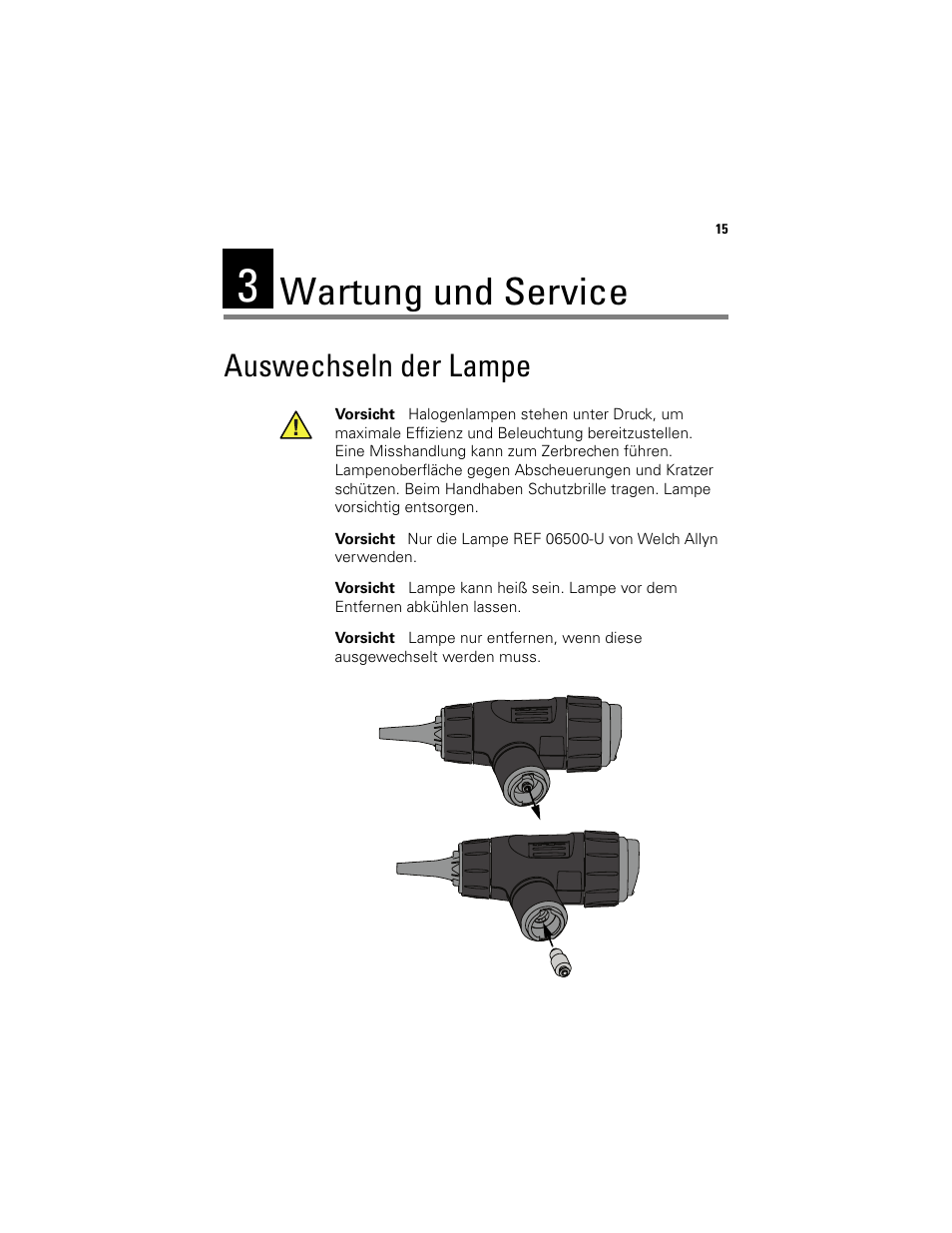 Wartung und service, Auswechseln der lampe | Welch Allyn Digital MacroView Otoscope - User Manual User Manual | Page 151 / 476