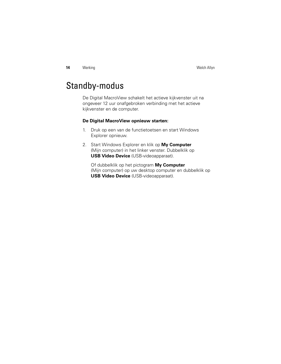 Standby-modus | Welch Allyn Digital MacroView Otoscope - User Manual User Manual | Page 214 / 476