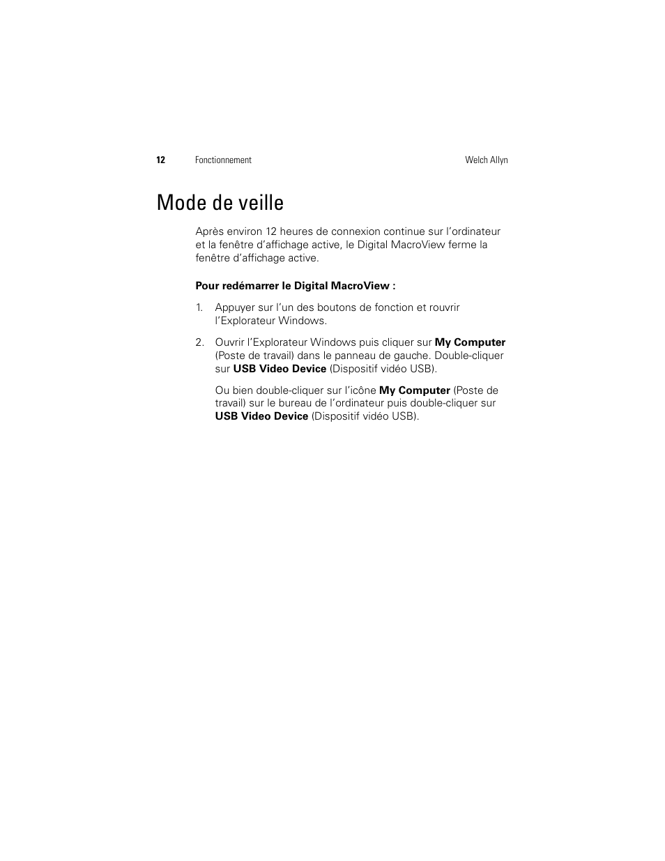 Mode de veille | Welch Allyn Digital MacroView Otoscope - User Manual User Manual | Page 278 / 476