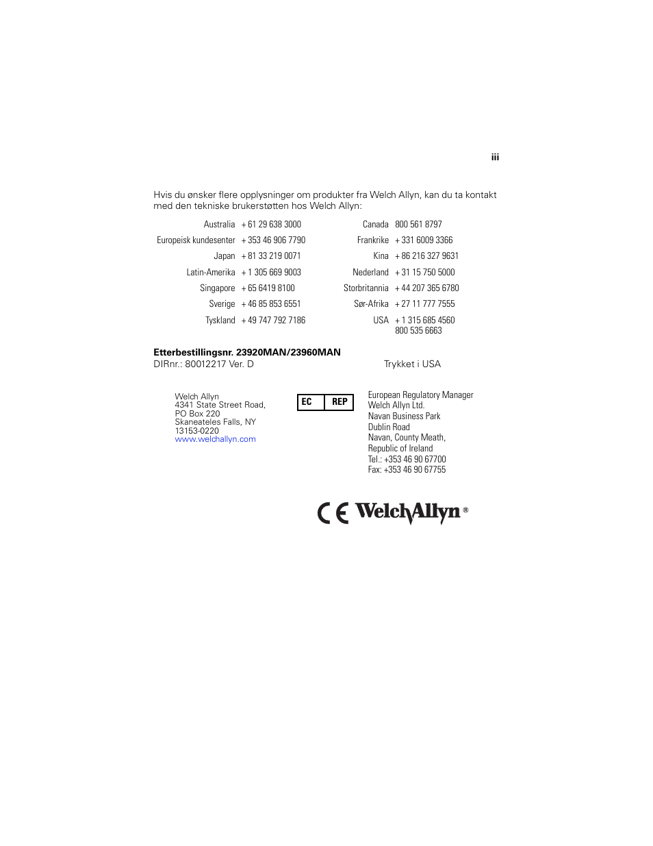 Welch Allyn Digital MacroView Otoscope - User Manual User Manual | Page 295 / 476