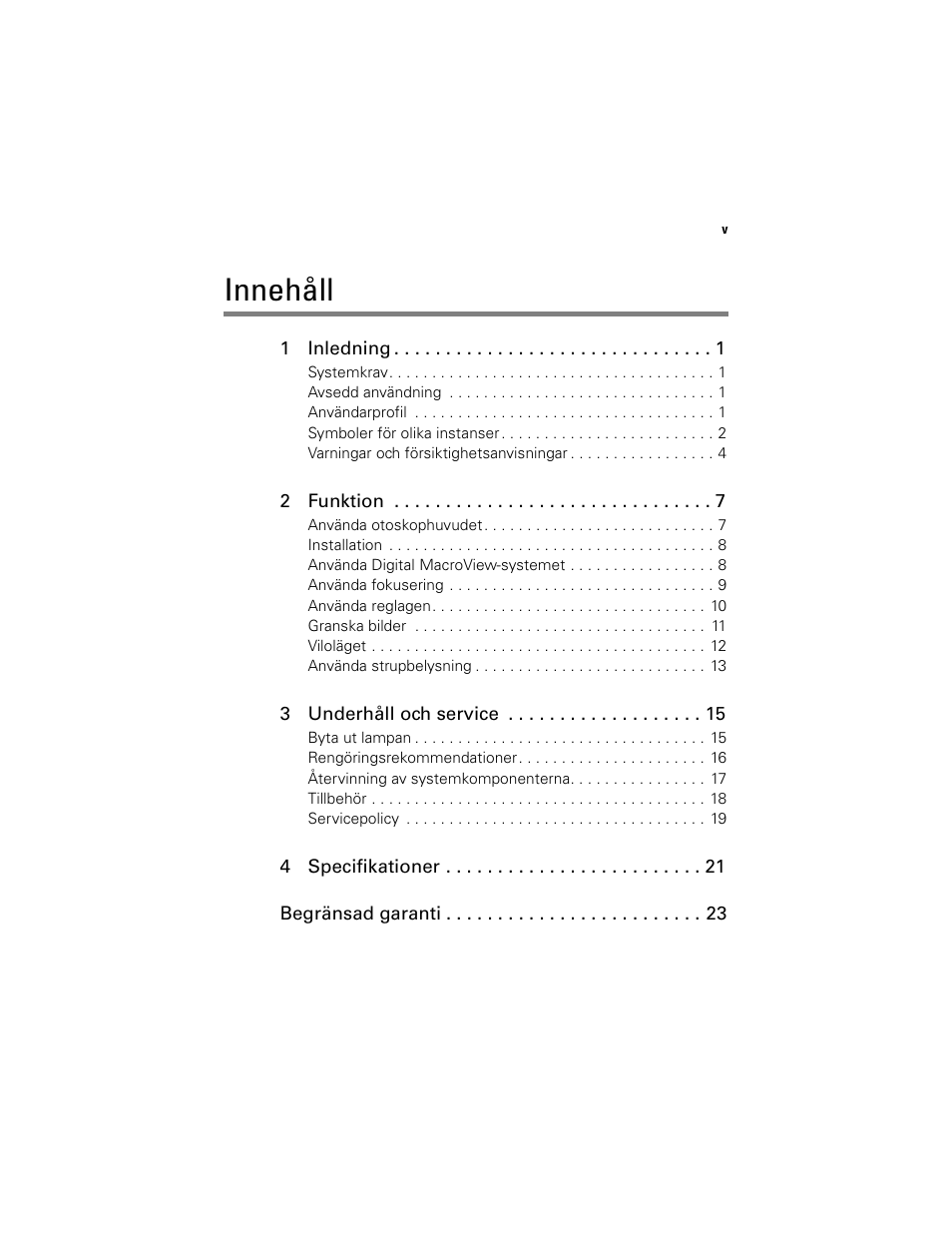 Innehåll | Welch Allyn Digital MacroView Otoscope - User Manual User Manual | Page 329 / 476