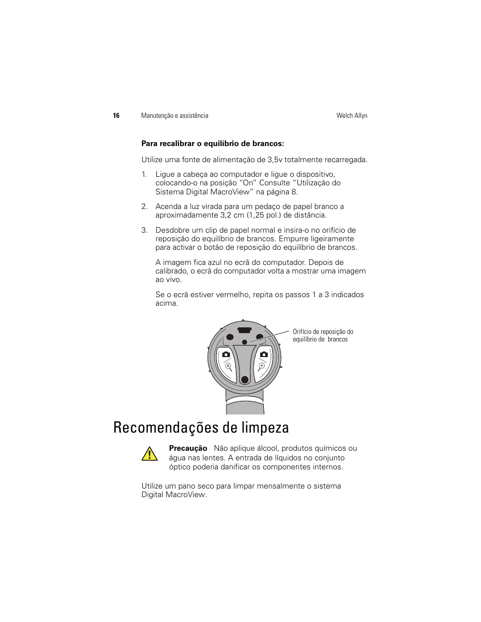 Recomendações de limpeza | Welch Allyn Digital MacroView Otoscope - User Manual User Manual | Page 88 / 476