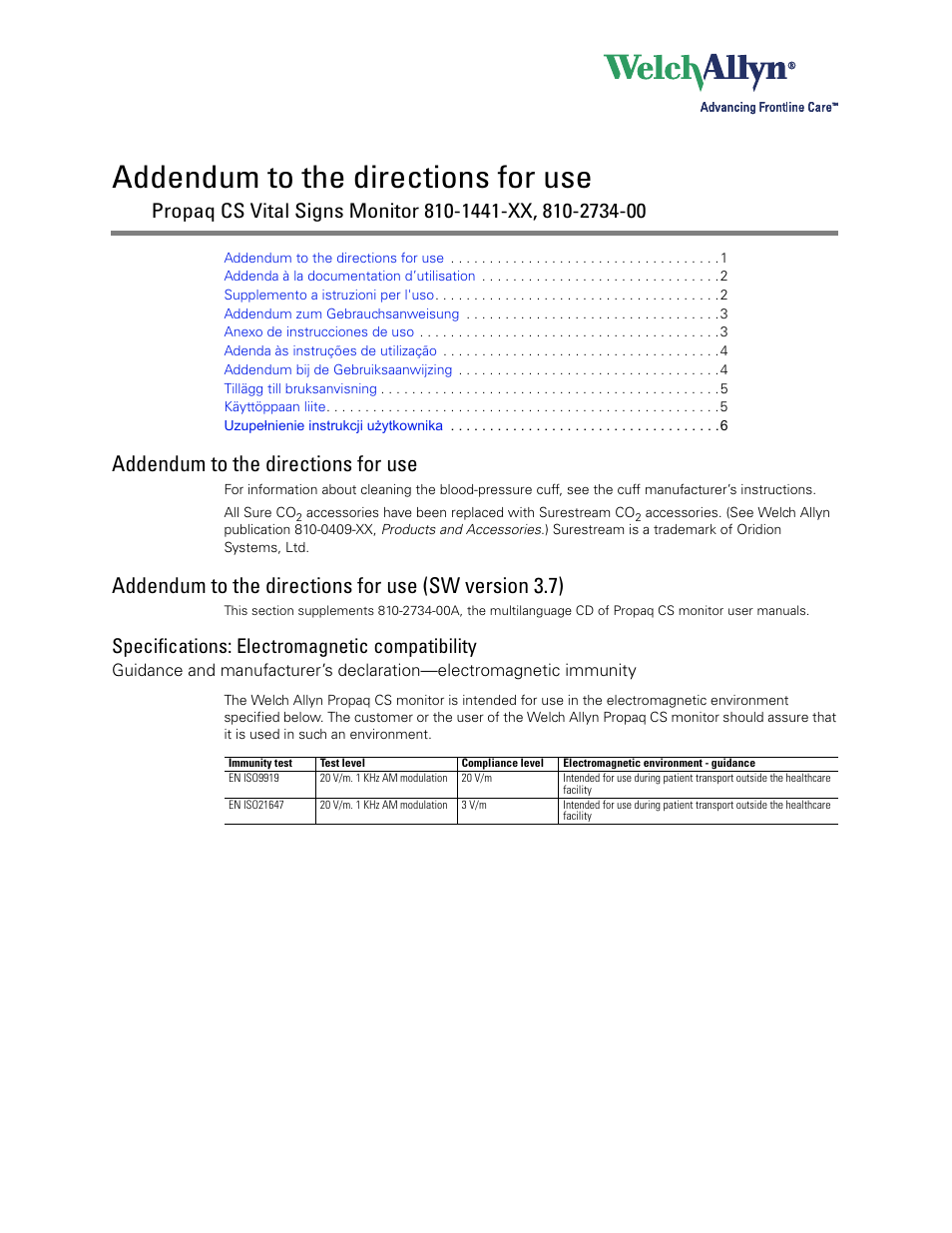 Welch Allyn Smartlink Event Pro SW Version: 4.10 Is Releasing and Shipping Addendum - User Manual User Manual | 6 pages