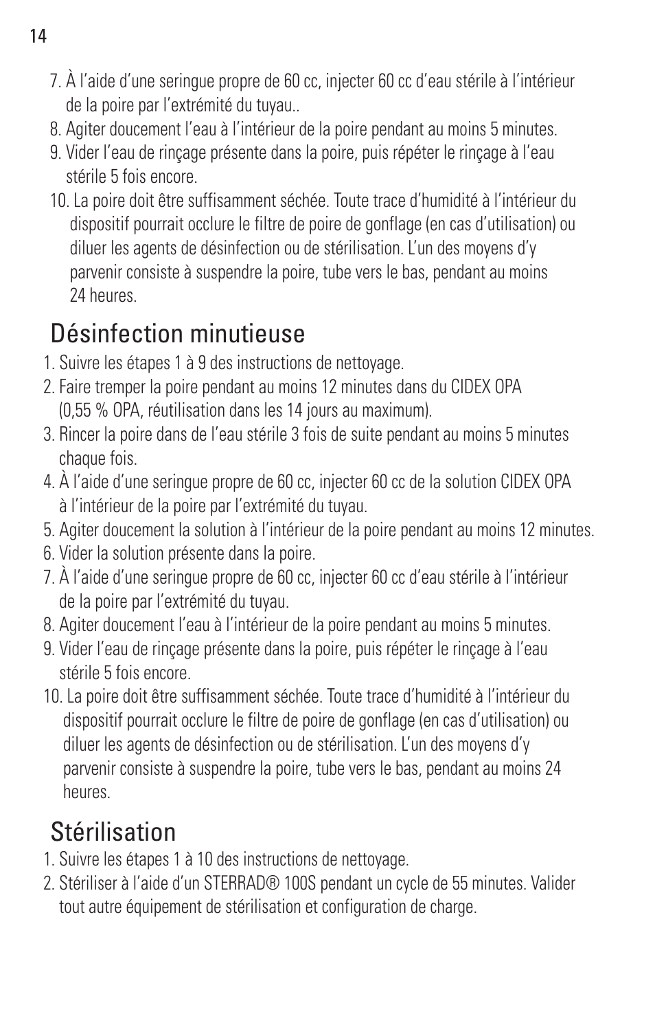 Désinfection minutieuse stérilisation | Welch Allyn Rigid Reusable & Single Use Sigmoidoscopes, Anoscopes and Accessories - User Manual User Manual | Page 16 / 82