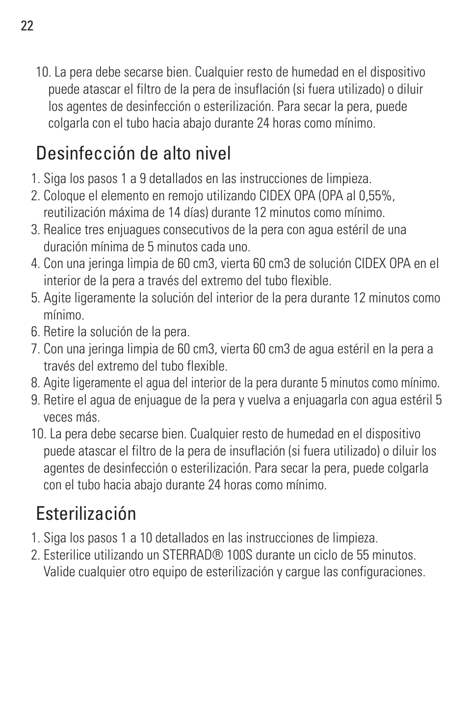 Desinfección de alto nivel esterilización | Welch Allyn Rigid Reusable & Single Use Sigmoidoscopes, Anoscopes and Accessories - User Manual User Manual | Page 24 / 82