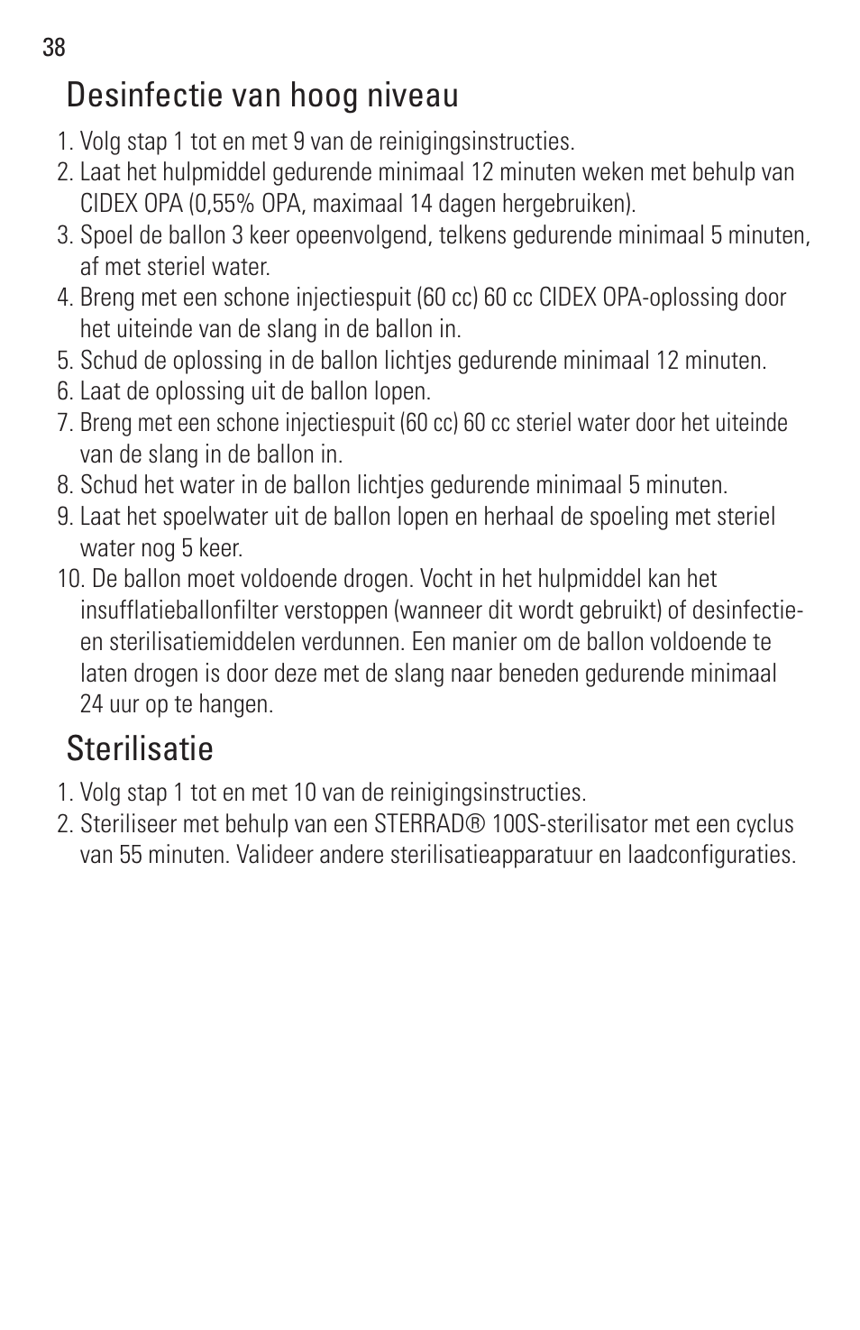 Desinfectie van hoog niveau sterilisatie | Welch Allyn Rigid Reusable & Single Use Sigmoidoscopes, Anoscopes and Accessories - User Manual User Manual | Page 40 / 82