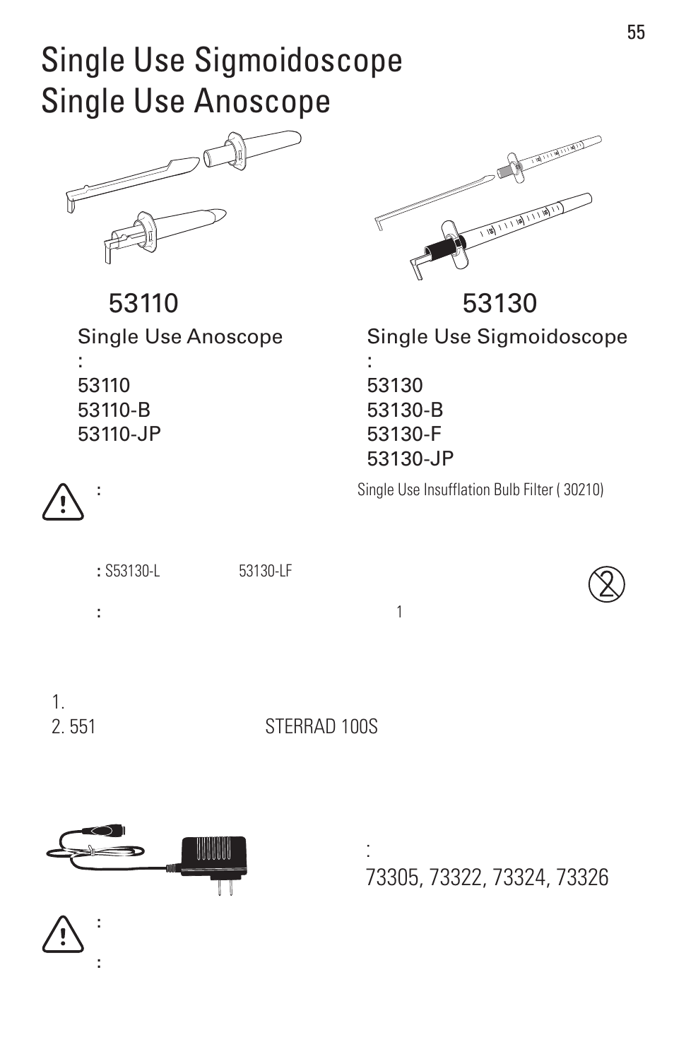 Single use sigmoidoscope single use anoscope | Welch Allyn Rigid Reusable & Single Use Sigmoidoscopes, Anoscopes and Accessories - User Manual User Manual | Page 57 / 82