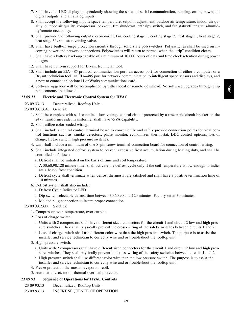 Bryant PACKAGED HEAT PUMP 548J User Manual | Page 69 / 76