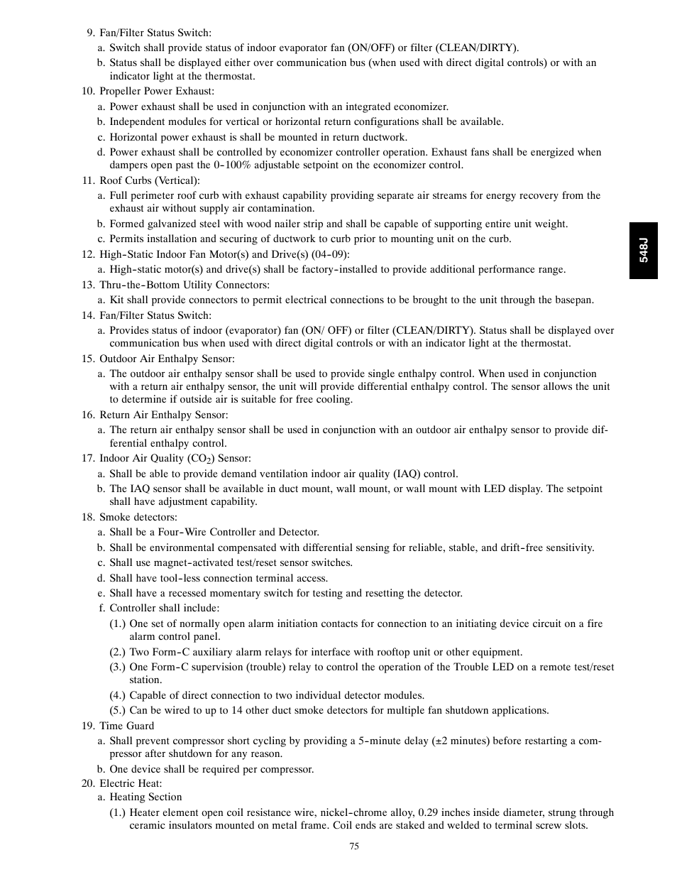 Bryant PACKAGED HEAT PUMP 548J User Manual | Page 75 / 76