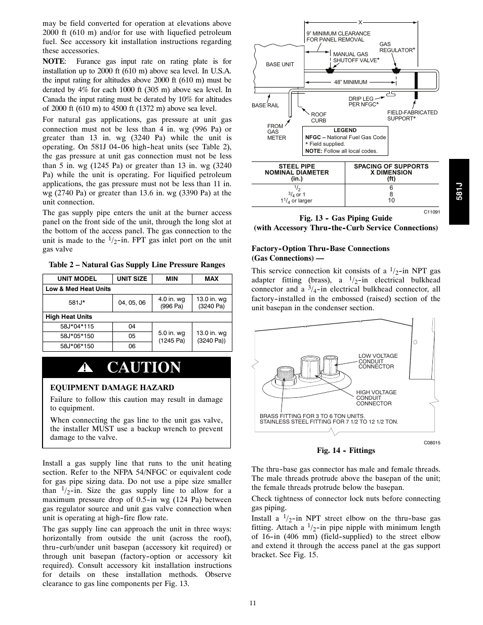Caution | Bryant PURON 581J User Manual | Page 11 / 40
