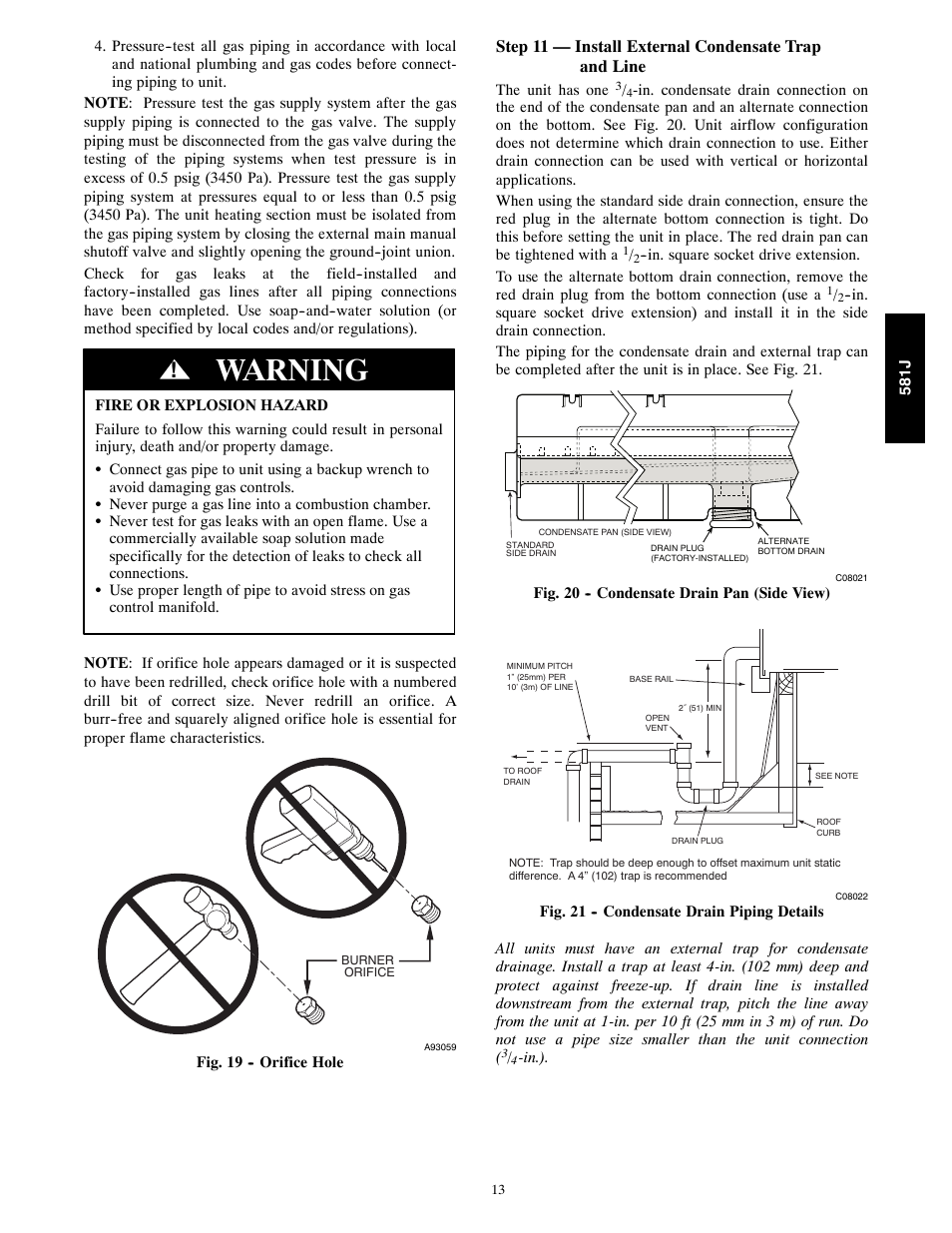 Warning | Bryant PURON 581J User Manual | Page 13 / 40