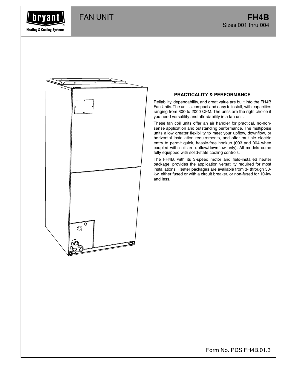 Bryant FAN UNIT FH4B User Manual | 12 pages