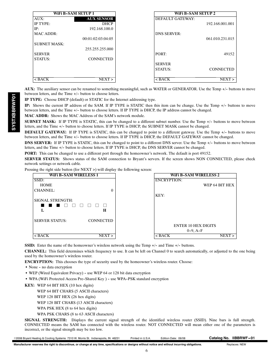 Bryant EVOLUTIONR SYSTEM SYSTXBBRWF01 User Manual | Page 6 / 6