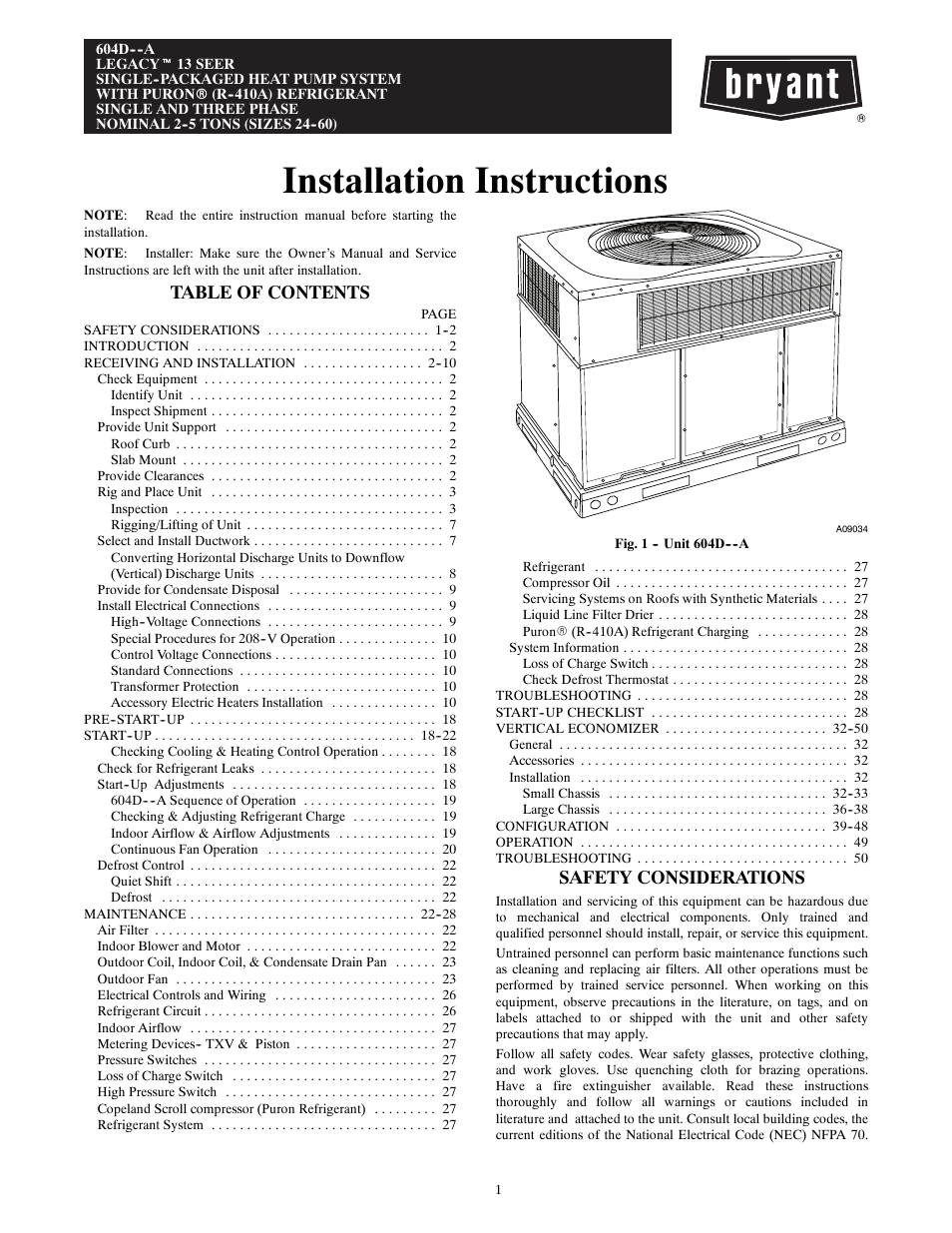 Bryant 604D--A User Manual | 52 pages