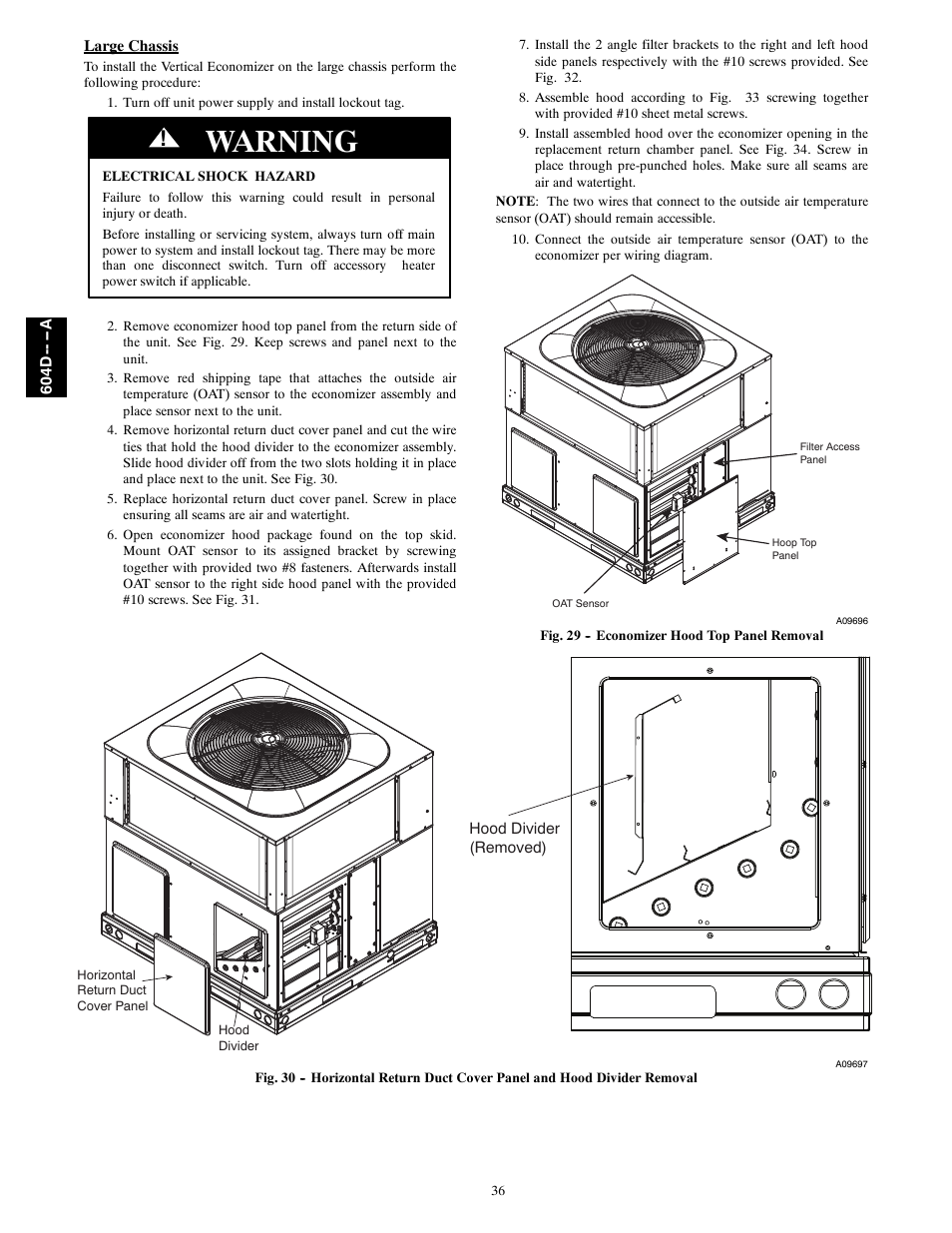 Warning | Bryant 604D--A User Manual | Page 36 / 52