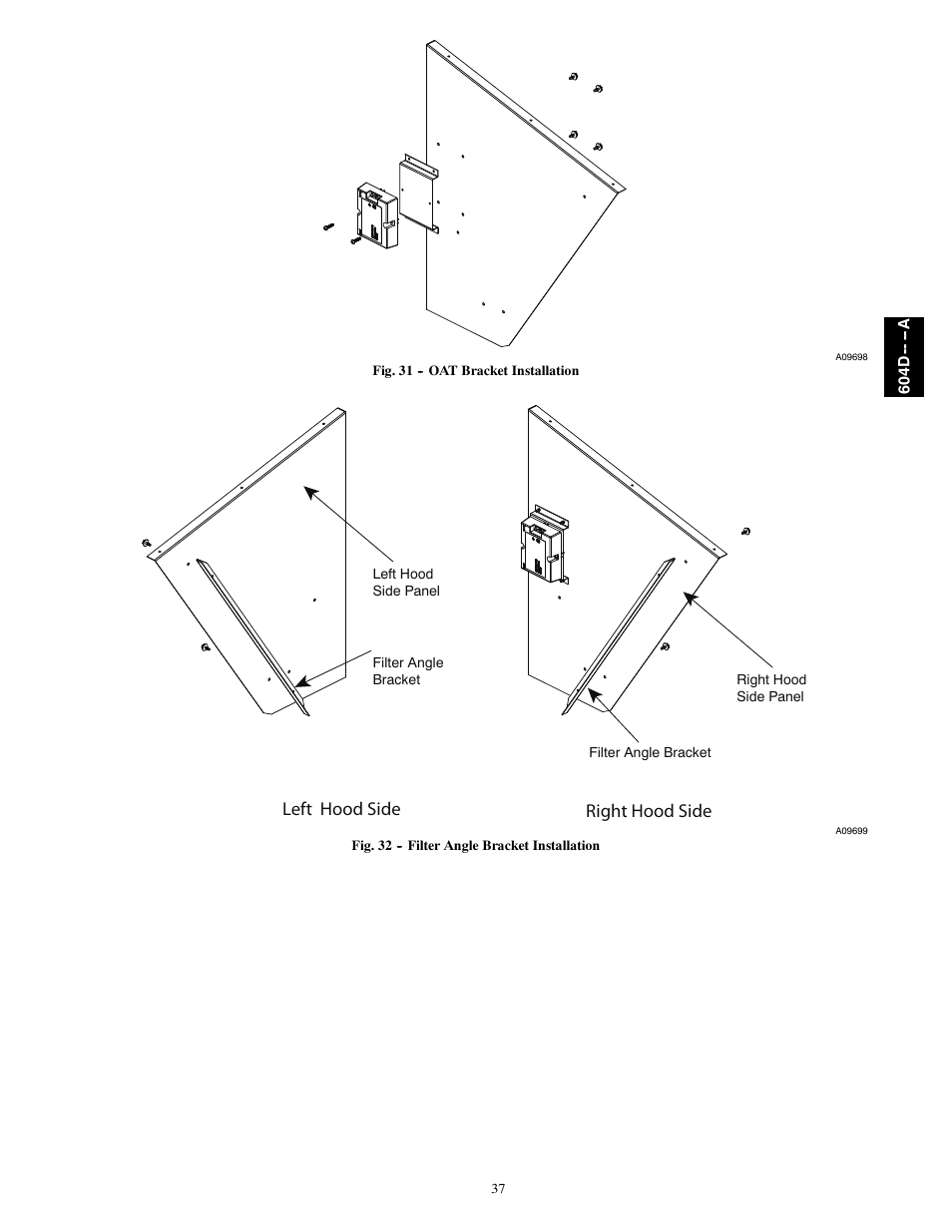 Right hood side left hood side | Bryant 604D--A User Manual | Page 37 / 52