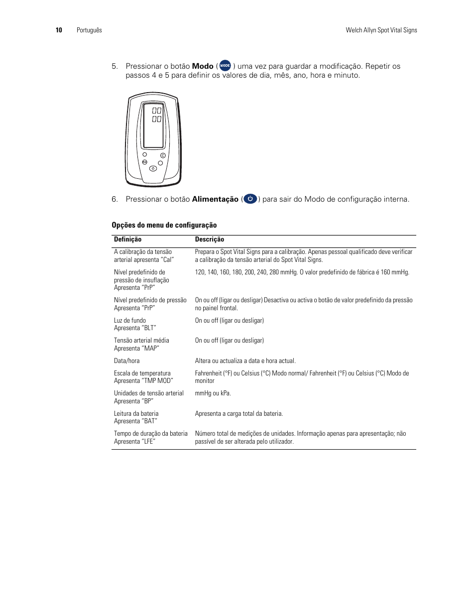 Welch Allyn Spot Vital Signs Monitor, Reset Time and Date Post Battery Replacement or Removal - Quick Reference Guide User Manual | Page 10 / 26