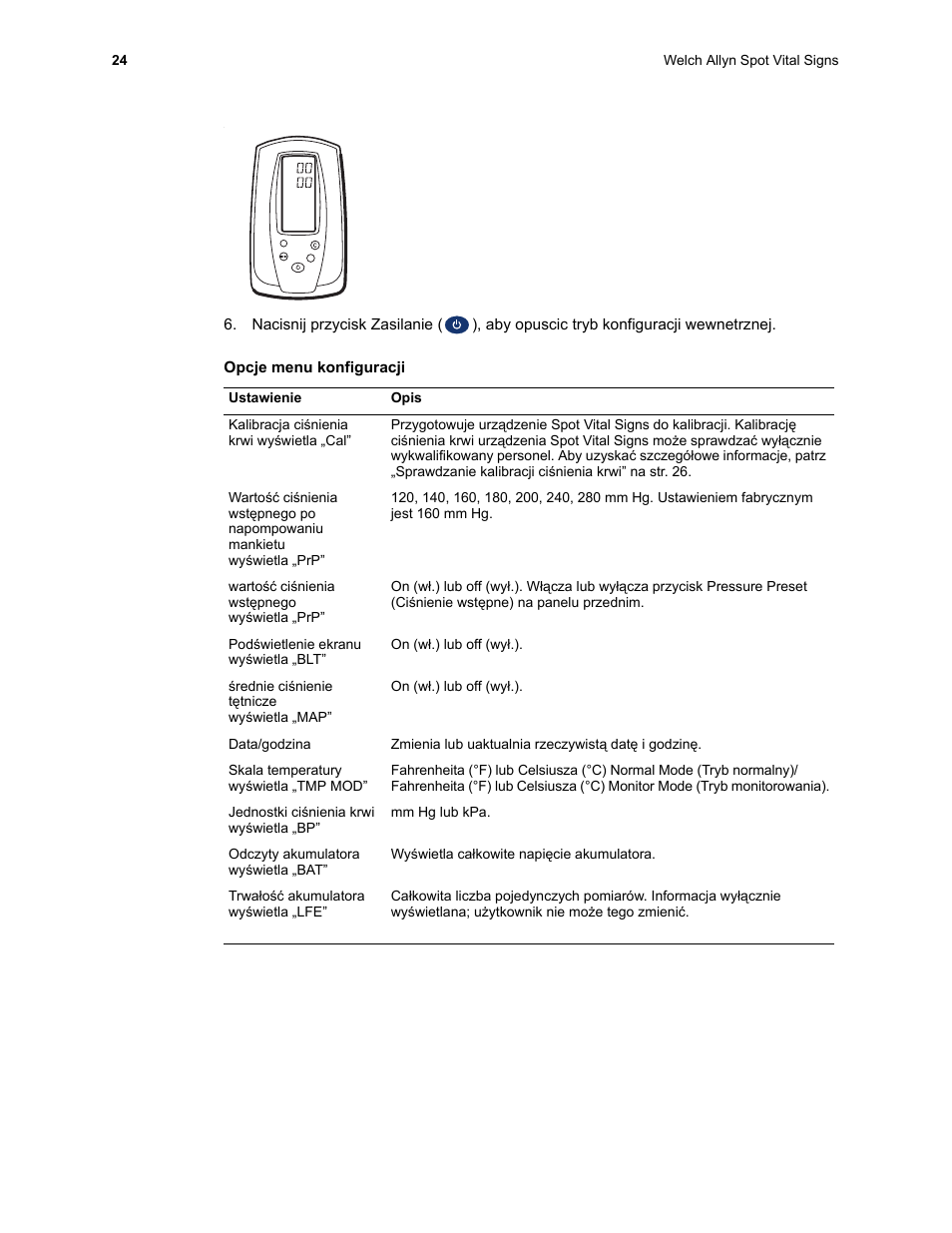 Welch Allyn Spot Vital Signs Monitor, Reset Time and Date Post Battery Replacement or Removal - Quick Reference Guide User Manual | Page 24 / 26