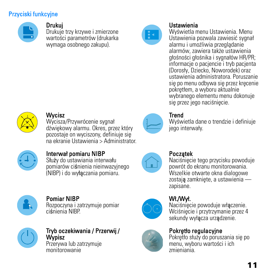 Welch Allyn 1500 Patient Monitor Software version 1.4.X, - Quick Reference Guide User Manual | Page 11 / 28