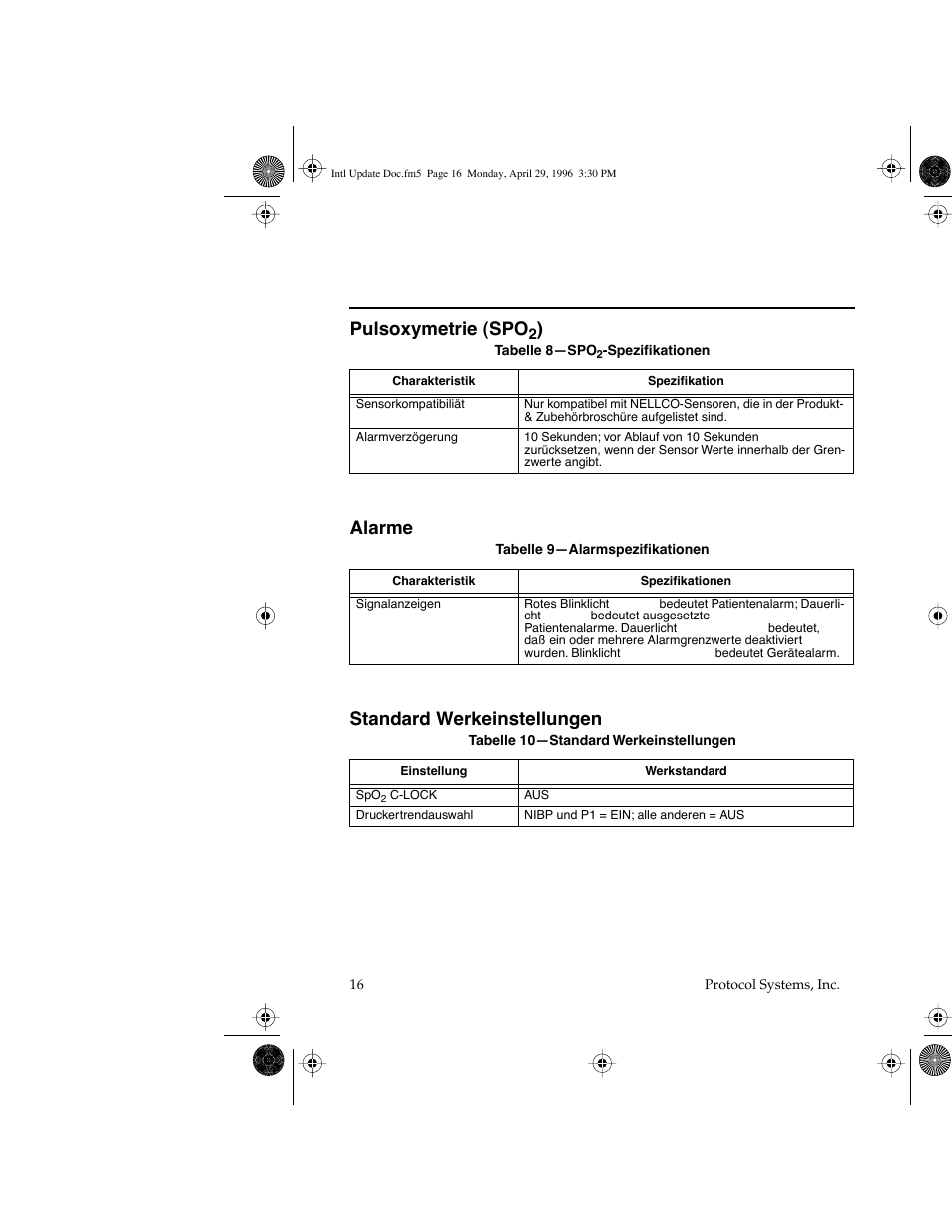 Pulsoxymetrie (spo, Alarme standard werkeinstellungen | Welch Allyn Propaq Encore Update - Quick Reference Guide User Manual | Page 18 / 60