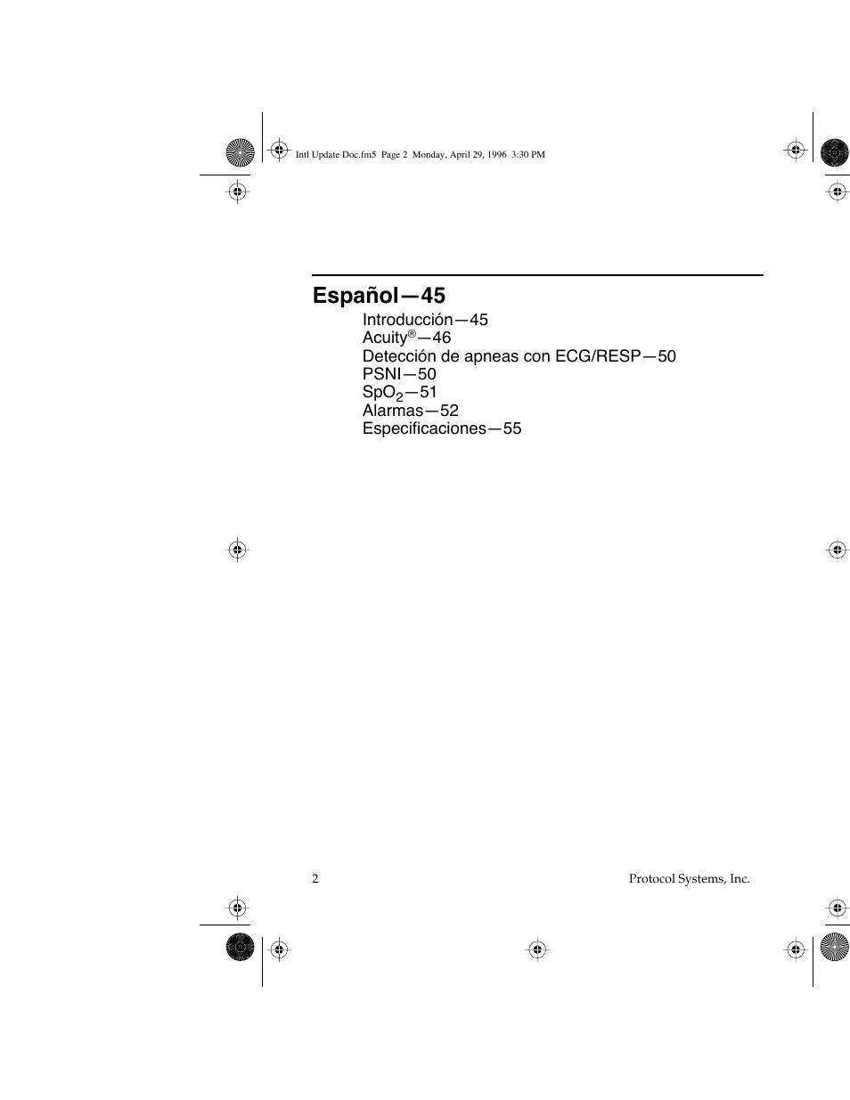 Español—45 | Welch Allyn Propaq Encore Update - Quick Reference Guide User Manual | Page 4 / 60