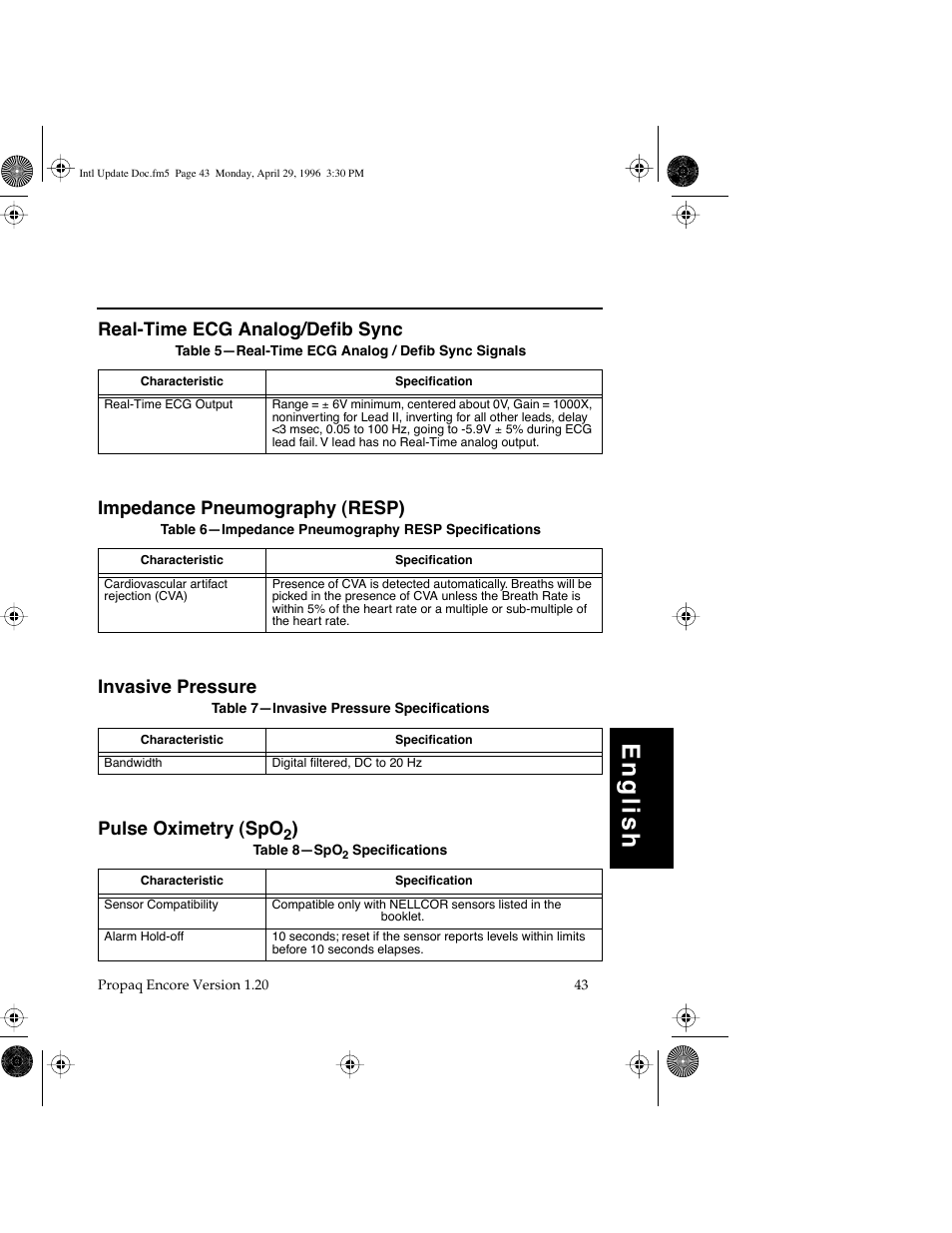 English | Welch Allyn Propaq Encore Update - Quick Reference Guide User Manual | Page 45 / 60