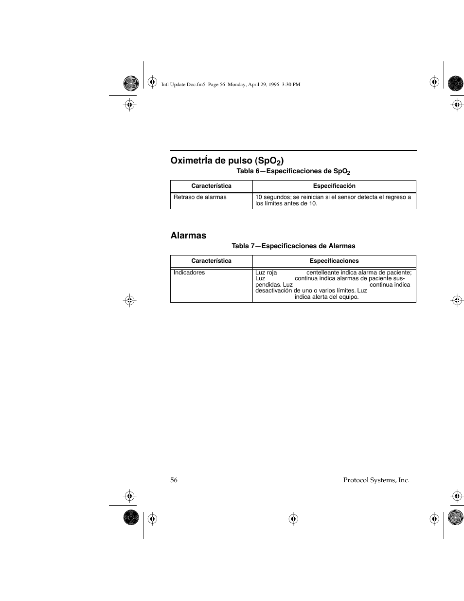 Oximetría de pulso (spo, Alarmas | Welch Allyn Propaq Encore Update - Quick Reference Guide User Manual | Page 58 / 60