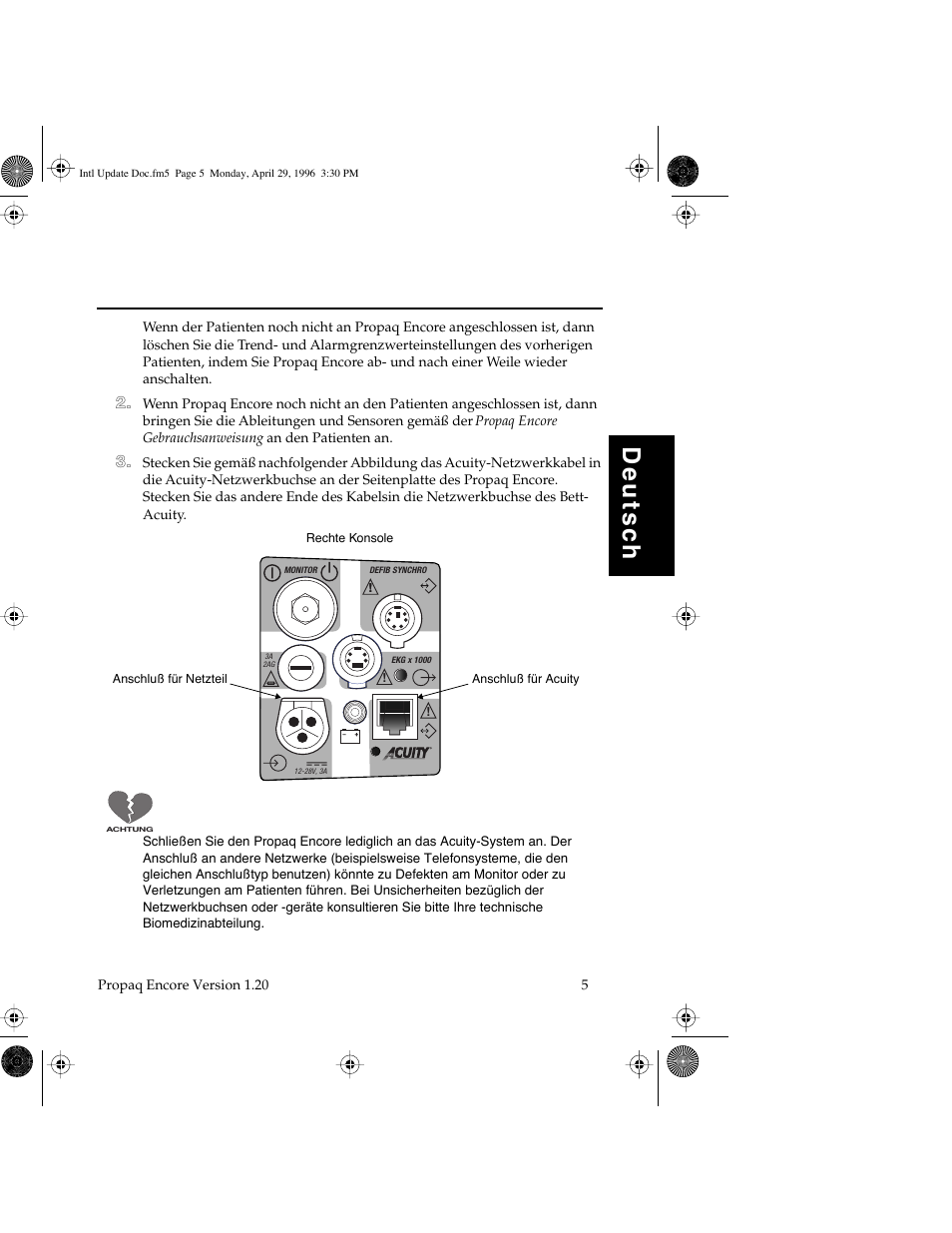 Deutsc h | Welch Allyn Propaq Encore Update - Quick Reference Guide User Manual | Page 7 / 60