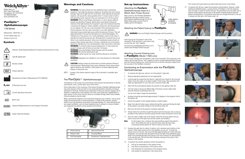 Welch Allyn Panoptic Ophthalmoscope - Quick Reference Guide User Manual | 36 pages