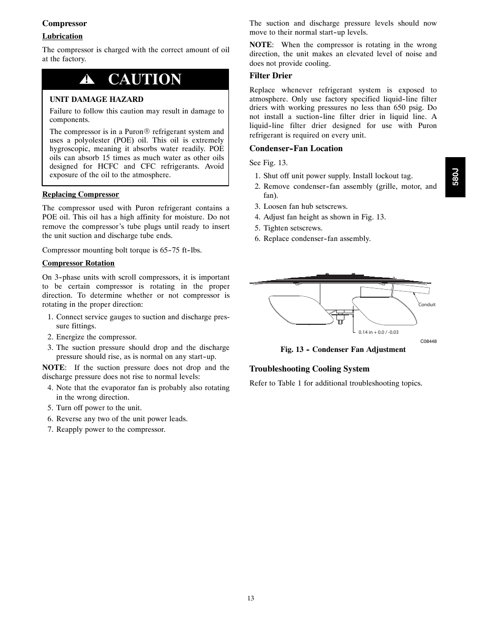 Caution | Bryant 580J*04--12 User Manual | Page 13 / 73