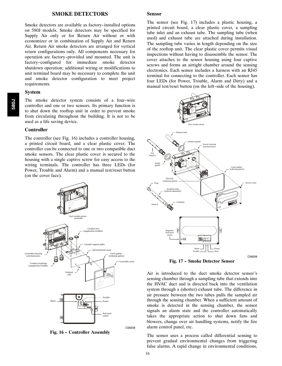 Smoke detectors, System, Controller | Sensor | Bryant 580J*04--12 User Manual | Page 16 / 73