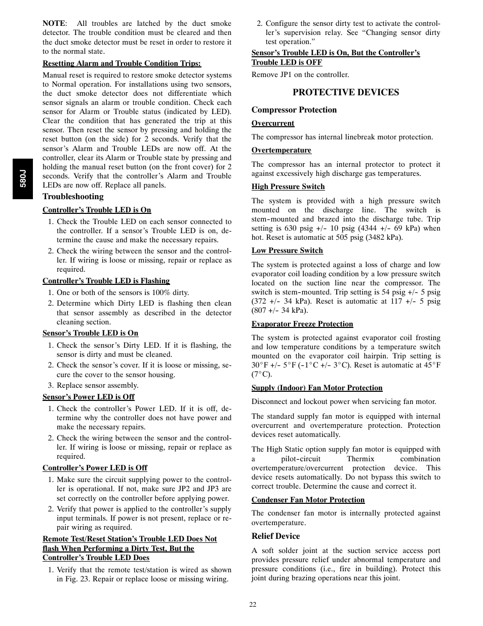 Protective devices | Bryant 580J*04--12 User Manual | Page 22 / 73