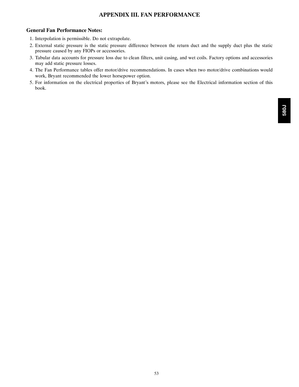 Appendix iii. fan performance | Bryant 580J*04--12 User Manual | Page 53 / 73