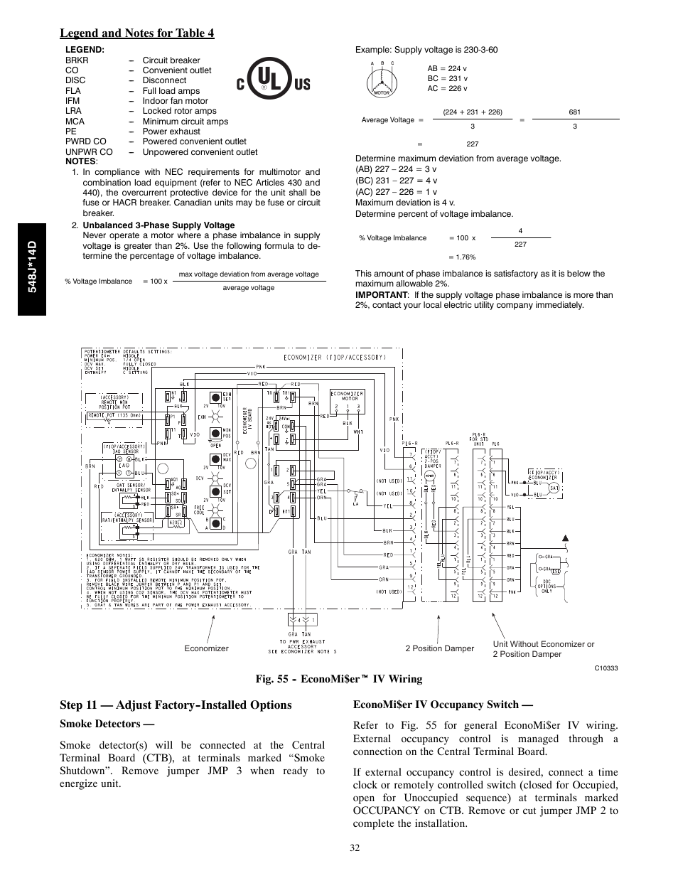 Step 11 — adjust factory--installed options | Bryant 548J*14D User Manual | Page 32 / 36