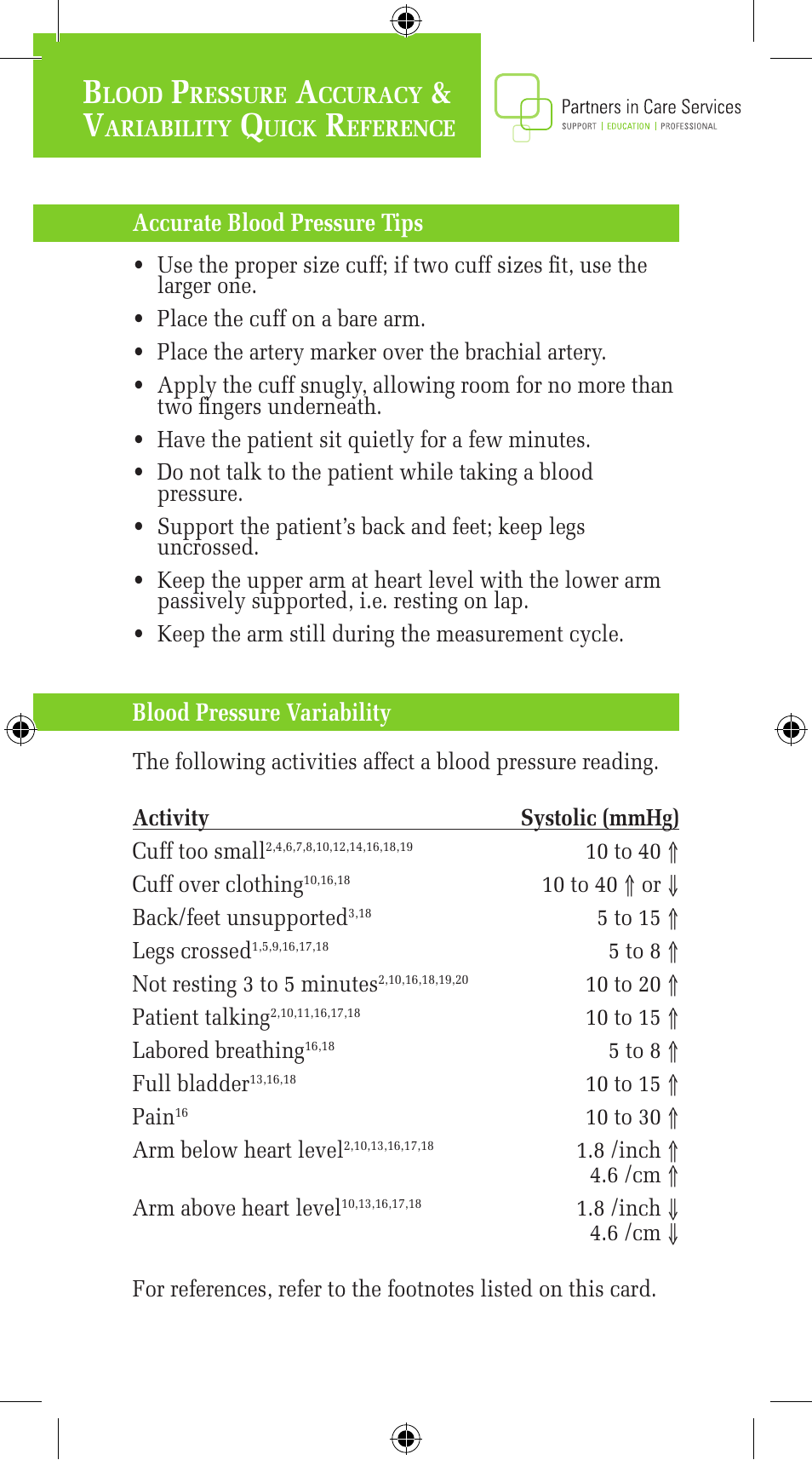 Welch Allyn Blood Pressure Accuracy and Variability - Quick Reference Guide User Manual | 2 pages