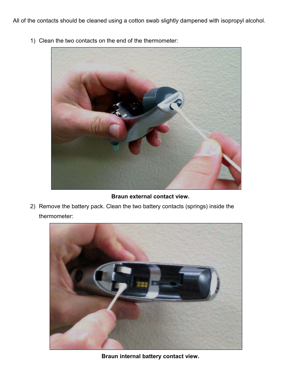 Welch Allyn Braun PRO 4000 Thermometer and Dock Cleaning Instructions - Quick Reference Guide User Manual | Page 2 / 4