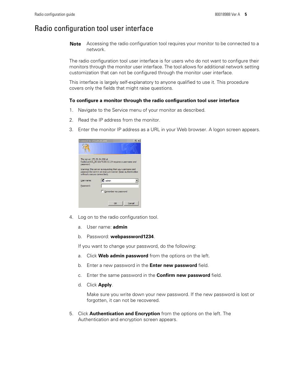 Radio configuration tool user interface | Welch Allyn Propaq LT Monitor Radio Configuration - Quick Reference Guide User Manual | Page 5 / 8