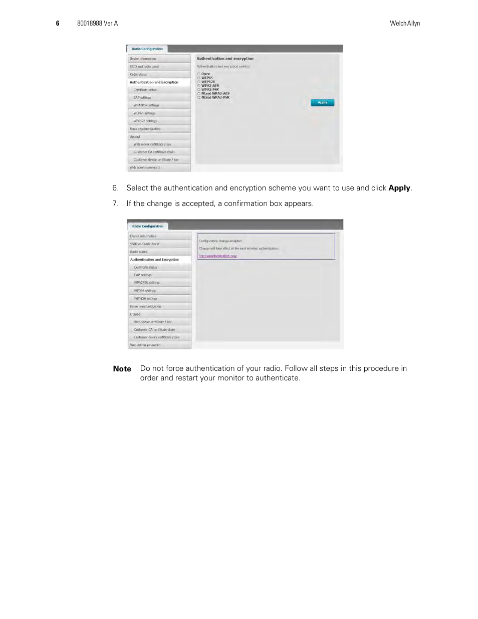 Welch Allyn Propaq LT Monitor Radio Configuration - Quick Reference Guide User Manual | Page 6 / 8