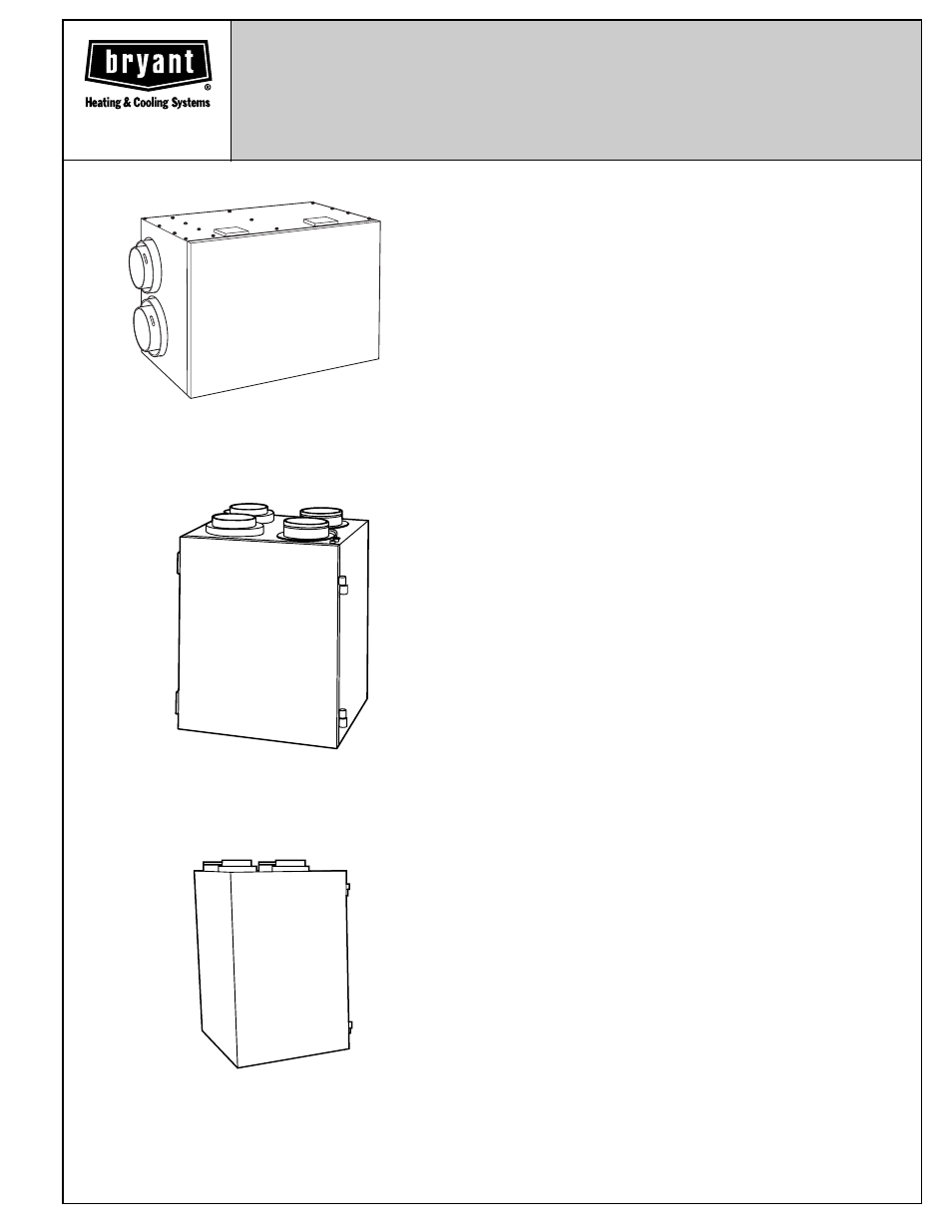 Bryant HRVBBSVC User Manual | 12 pages