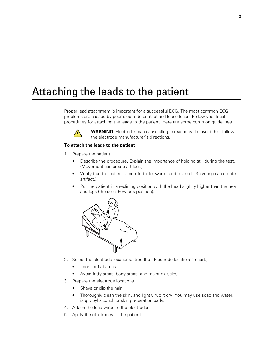 Attaching the leads to the patient | Welch Allyn CP150 12-Lead Resting Electrocardiograph, Software Version 2.00.XX - Quick Reference Guide User Manual | Page 5 / 16