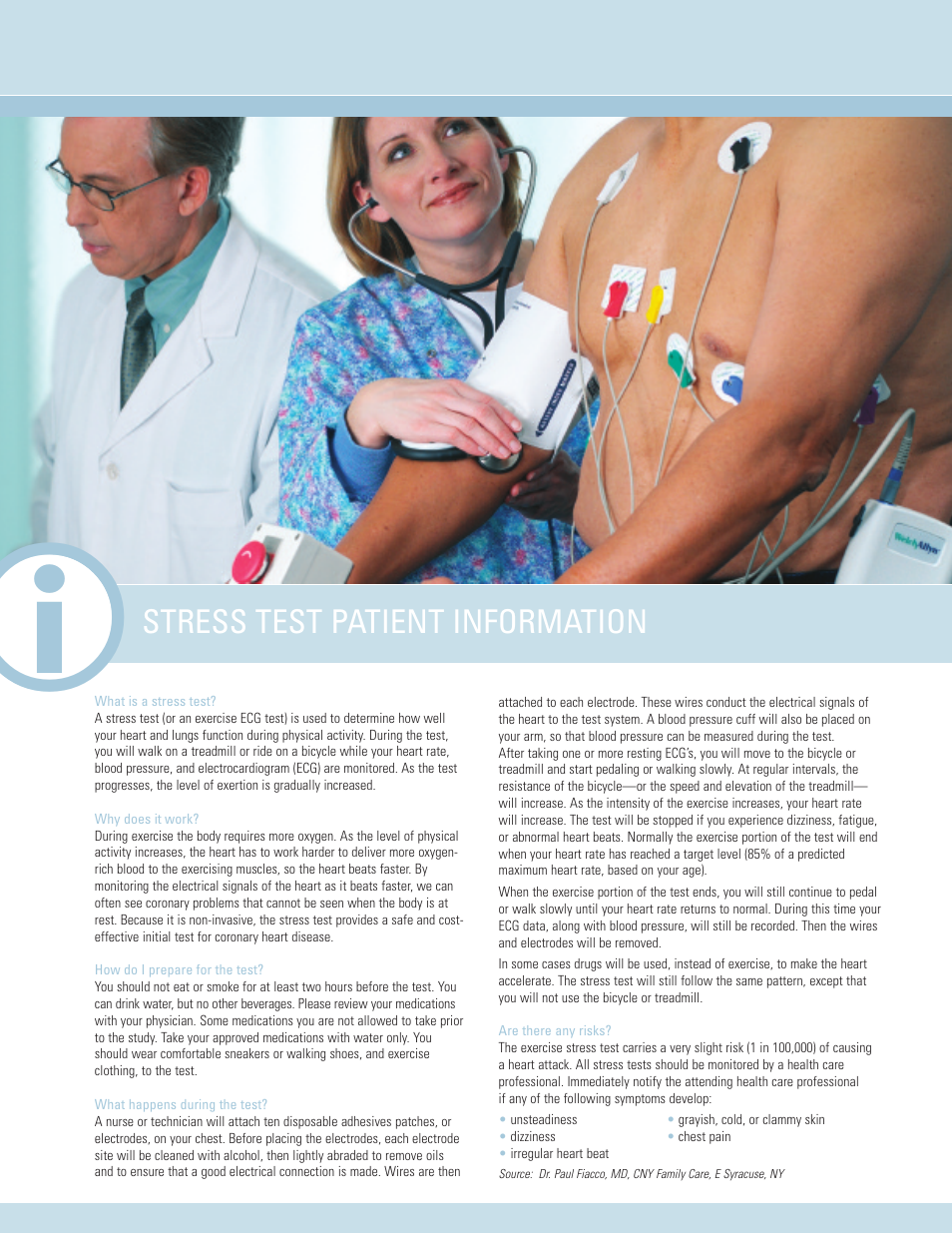 Patient information, Stress test patient information | Welch Allyn Cardio Perfect Exercise ECG Quick Start Guide - Quick Reference Guide User Manual | Page 2 / 6