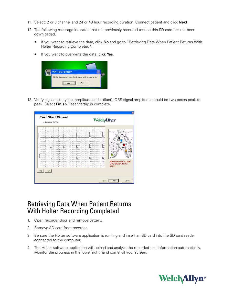 Welch Allyn PCH100 and PCH200 Starting a Test and Retrieving Data - Quick Reference Guide User Manual | Page 2 / 2