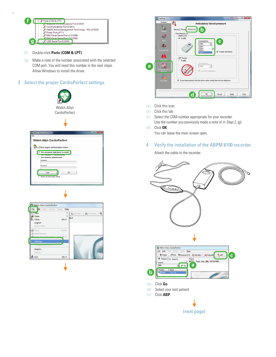 Welch Allyn CardioPerfect Workstation 1.6.5 Software Self Installation - Quick Reference Guide User Manual | Page 10 / 12