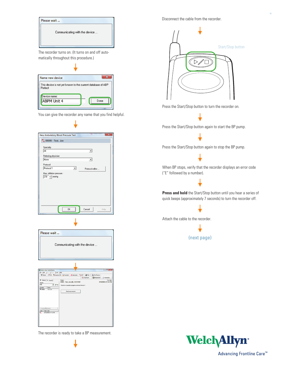 Welch Allyn CardioPerfect Workstation 1.6.5 Software Self Installation - Quick Reference Guide User Manual | Page 11 / 12