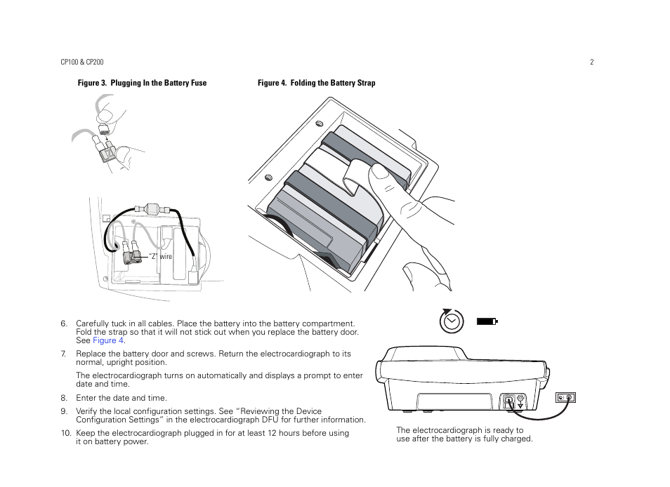 Welch Allyn CP100/CP200 Battery Connection - Quick Reference Guide User Manual | Page 2 / 2