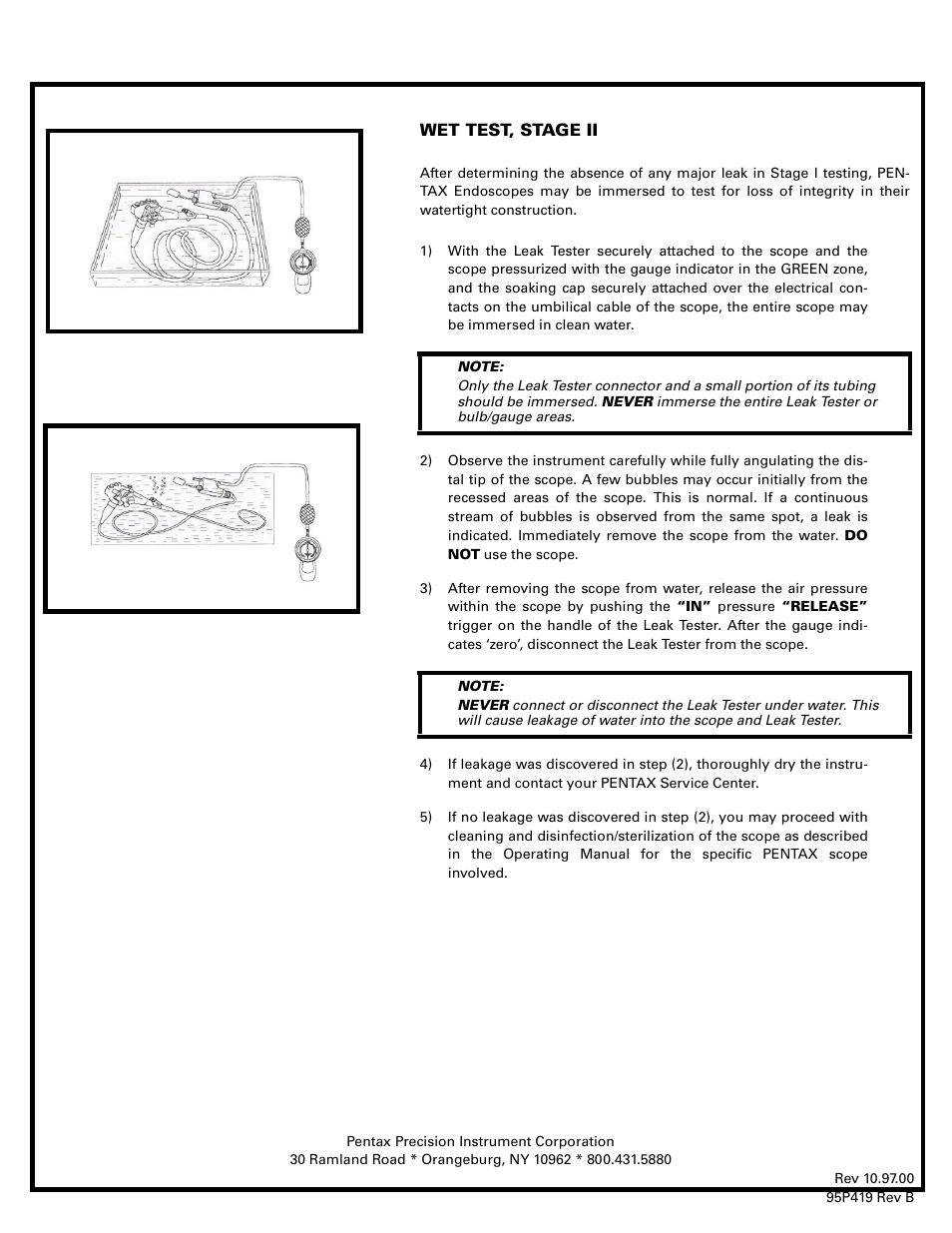 Welch Allyn Pentax Leak Tester Instructions - Quick Reference Guide User Manual | Page 2 / 2