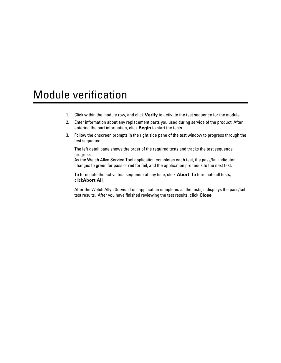 Module verification | Welch Allyn Connex Vital Signs Monitor (CVSM) Calibration/Verification Module Notes - Quick Reference Guide User Manual | Page 7 / 7